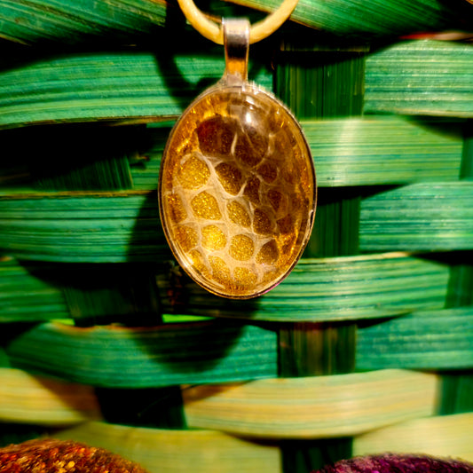 "S'mores" the Ball Python Shed Skin Necklace