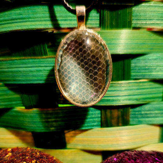 "Orion" the Green Tree Python Shed Skin Necklace